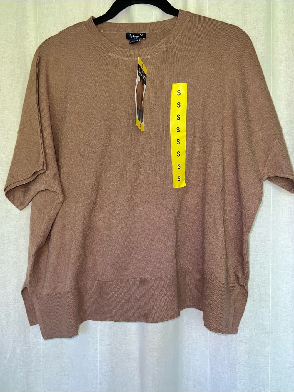 Splendid woman’s Tan Crewneck Short-Sleeve Sweater